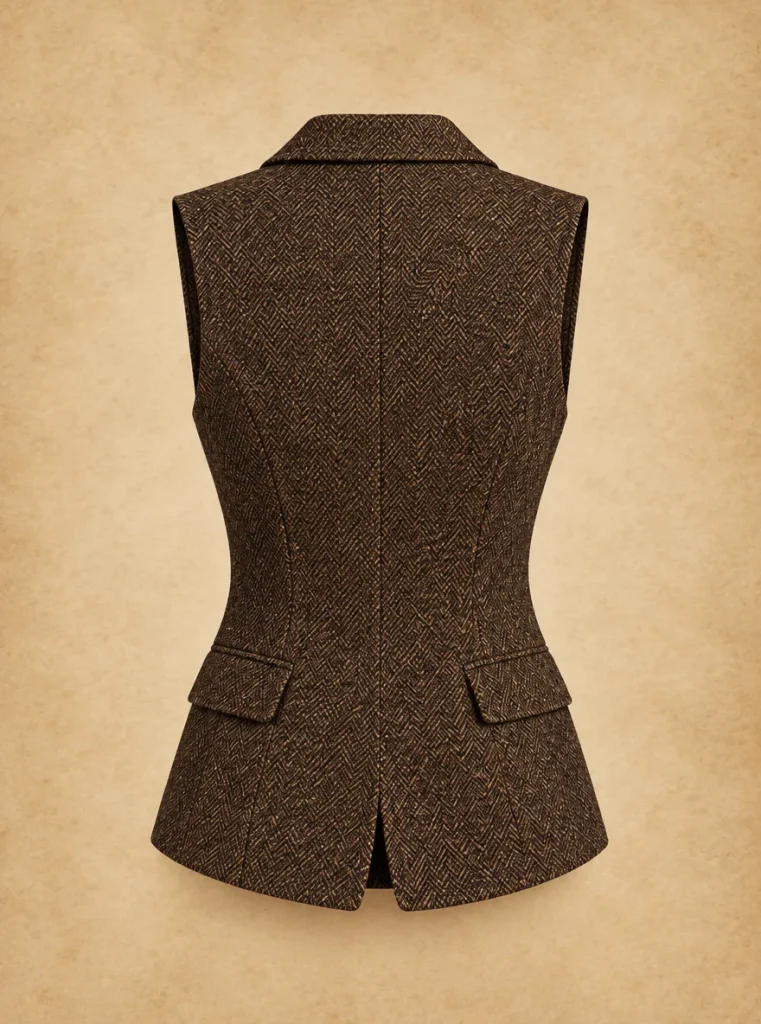 Almanac Herringbone Vest, back view