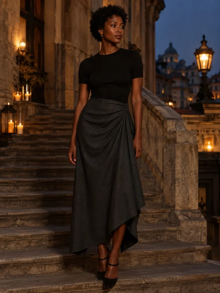 Ashen Drape Skirt, worn
