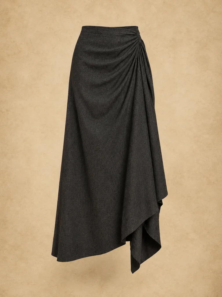 Ashen Drape Skirt, front view