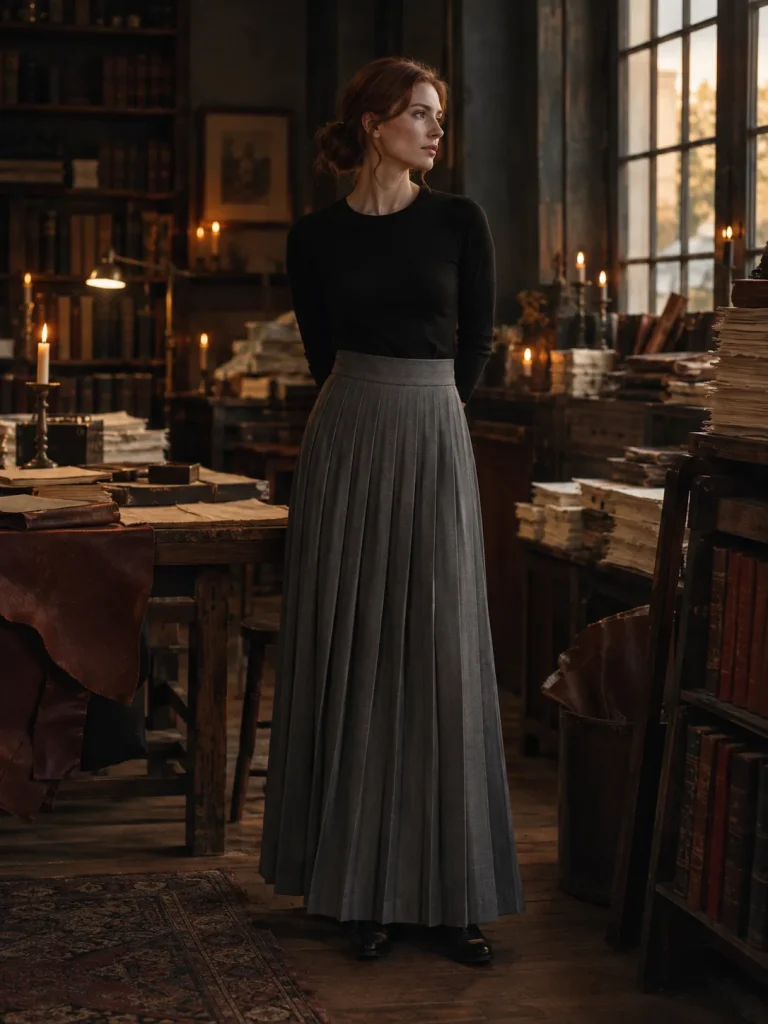 Bookbinder Pleated Skirt, worn