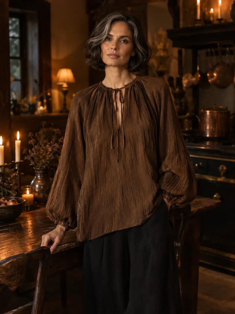 Candlewick Keyhole Blouse, worn