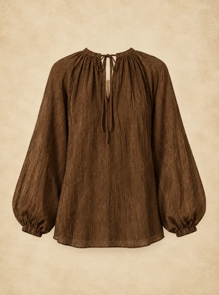 Candlewick Keyhole Blouse, back view