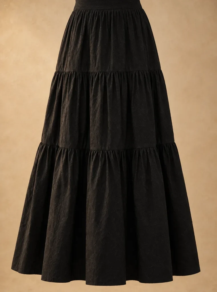 Chapter Tiered Maxi Skirt, detail