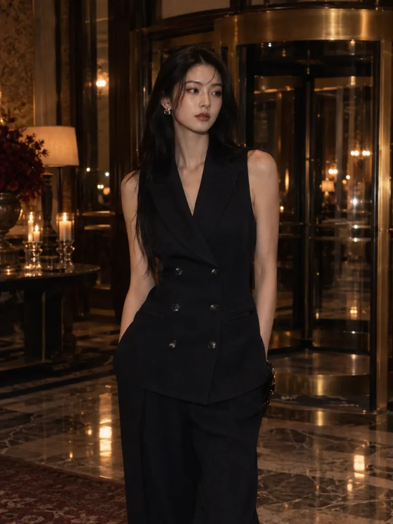 Cipher Double-Breasted Vest, worn