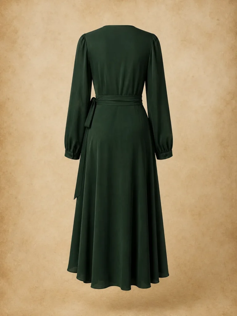 Dusk Chapter Wrap Dress, back view