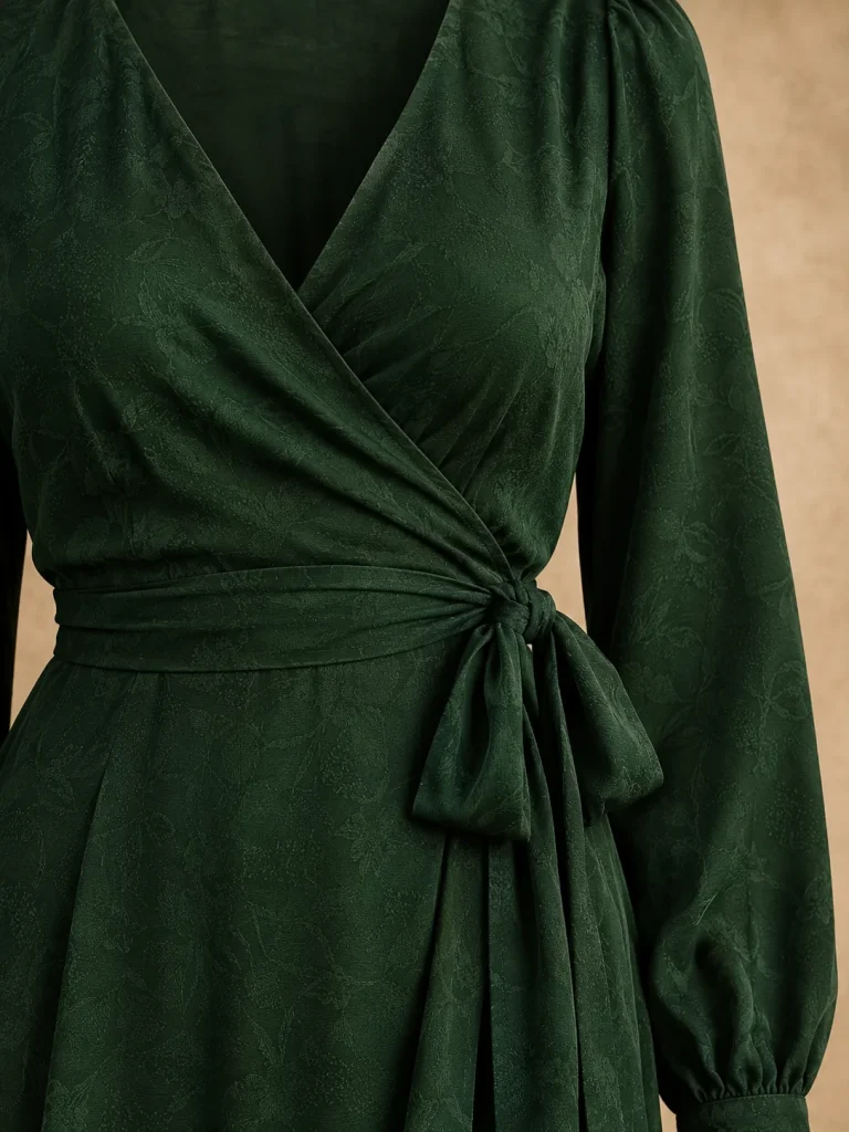 Dusk Chapter Wrap Dress, detail
