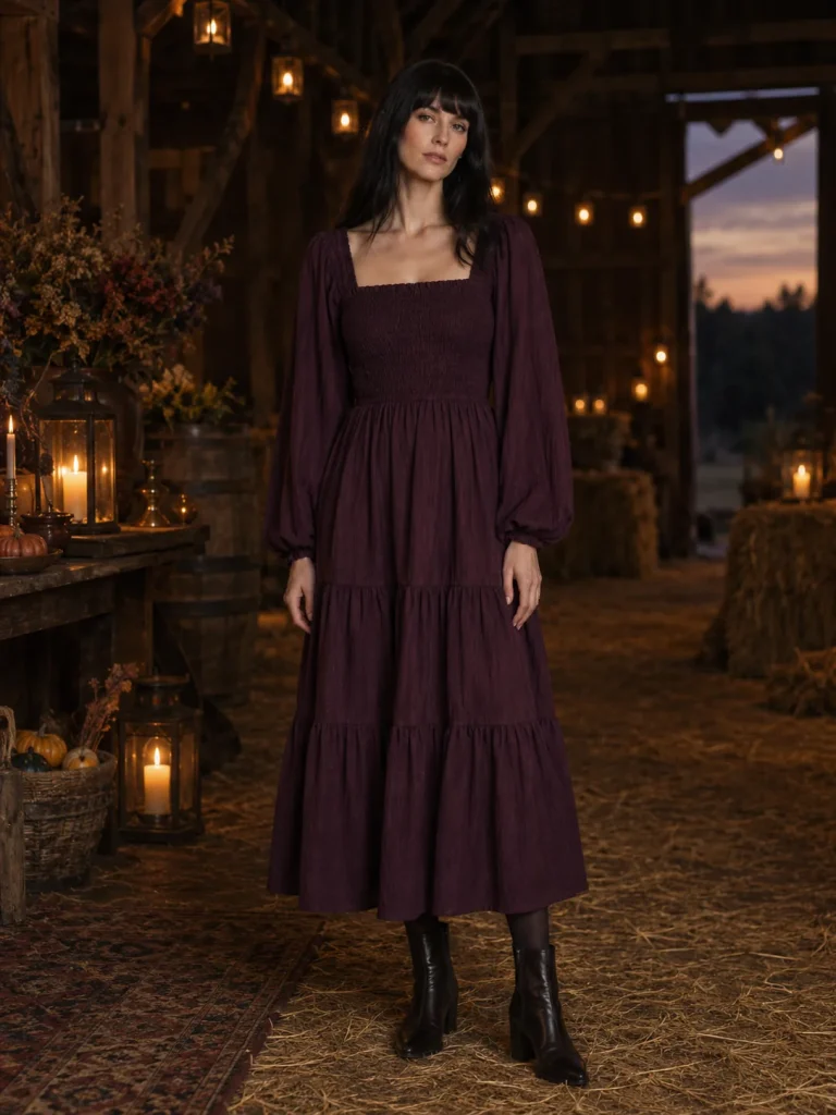 Ember Smocked Bodice Dress, worn