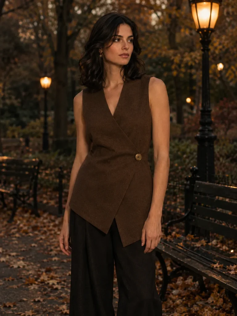Folded Letter Vest, worn
