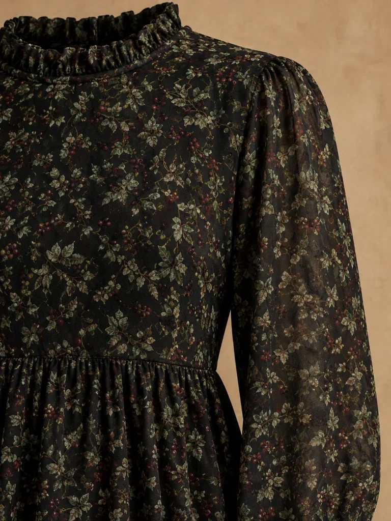 Robe imprimée Ivy Script, détail