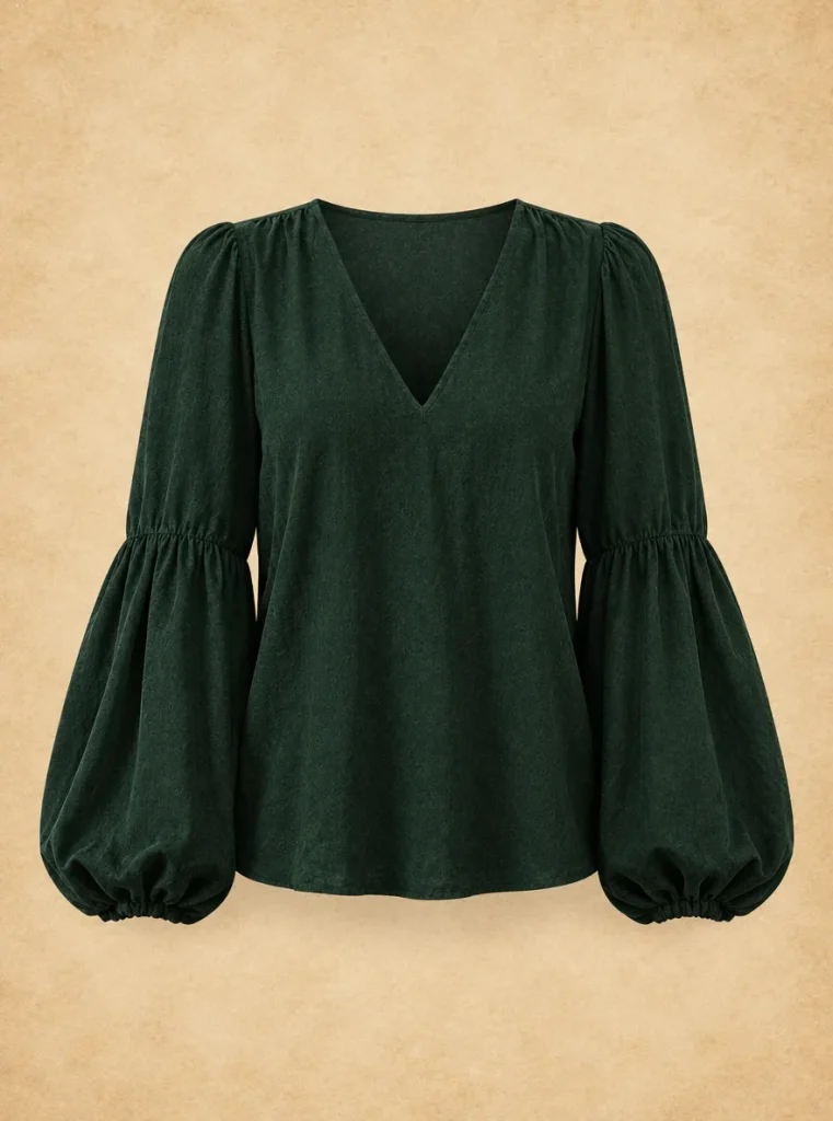 Lantern Sleeve Blouse, front view