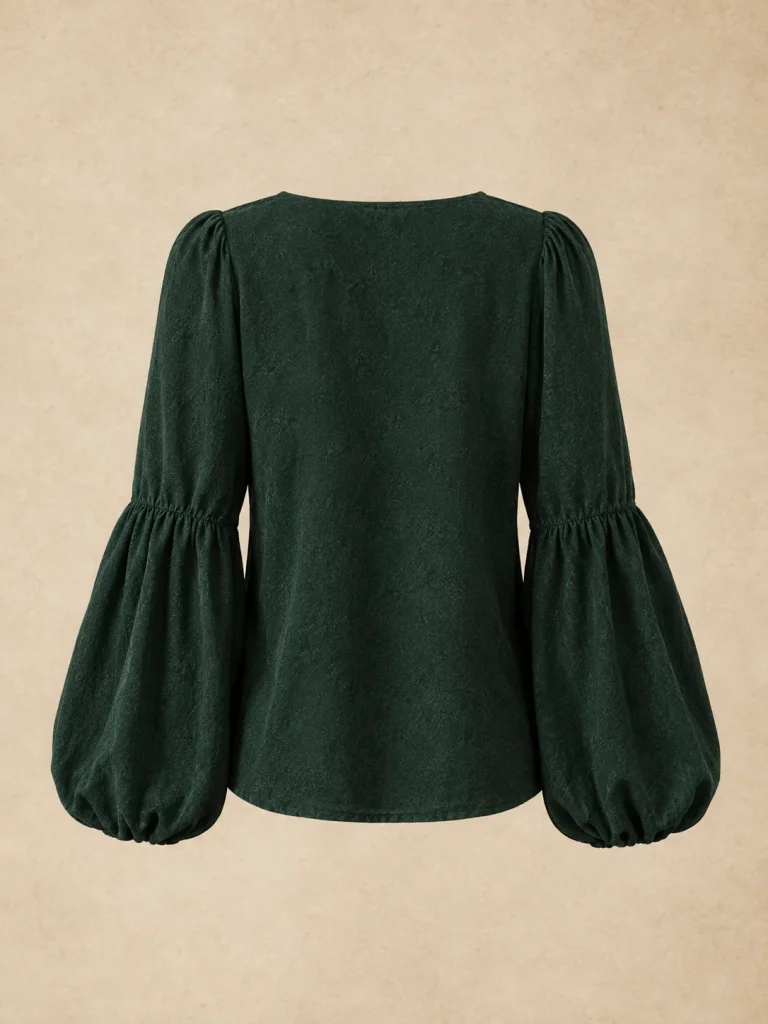 Lantern Sleeve Blouse, back view