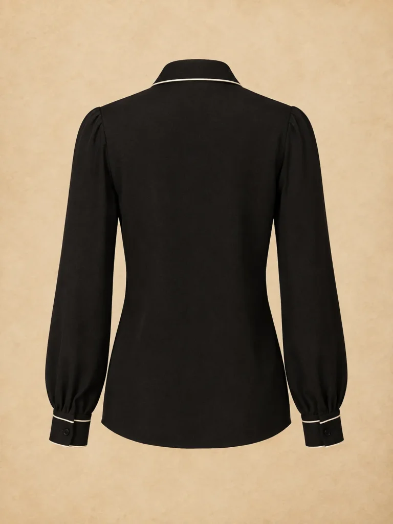 Letterpress Piped Blouse, back view