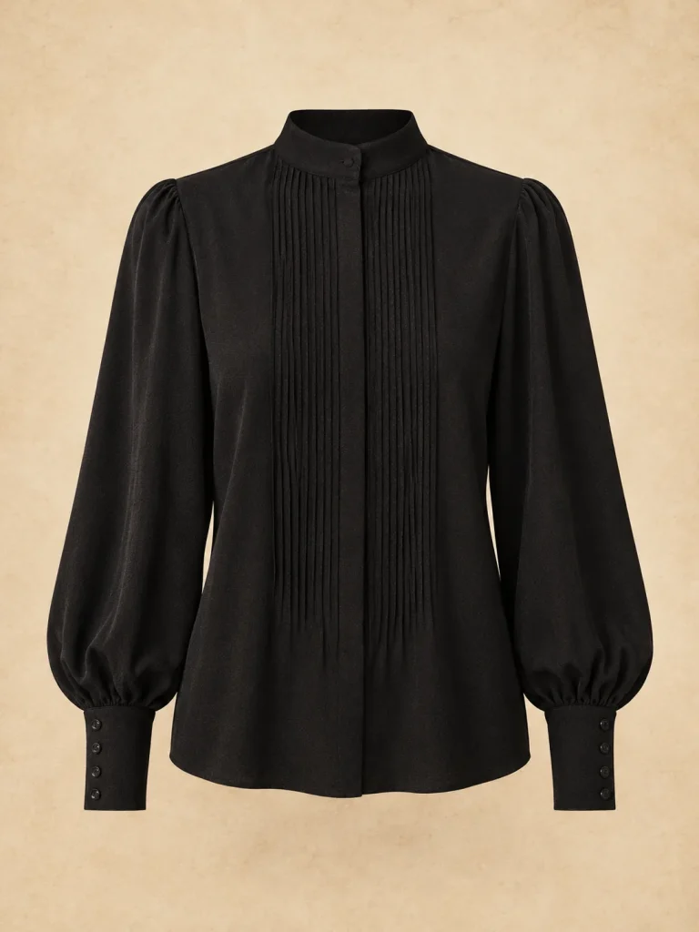 Marginalia Pintuck Blouse, front view