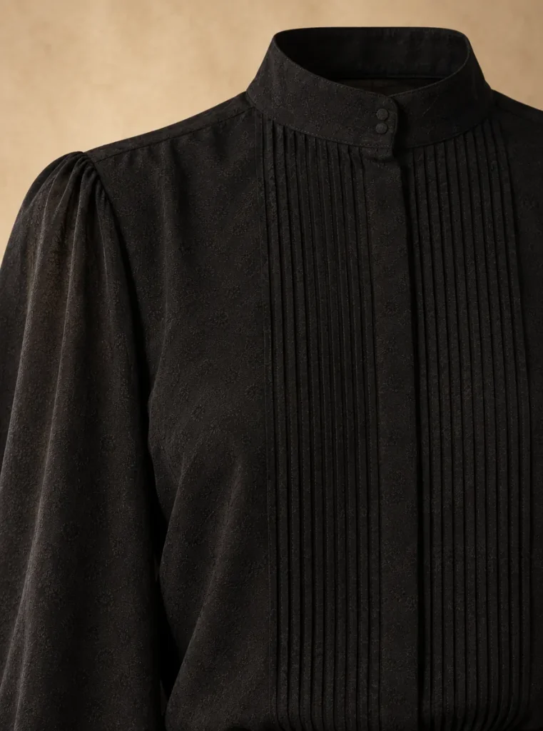 Marginalia Pintuck Blouse, detail