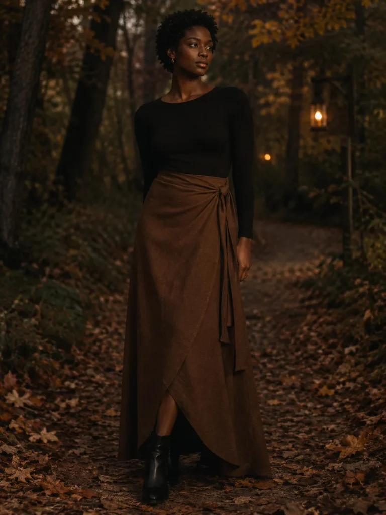 Nightjar Wrap Skirt, worn