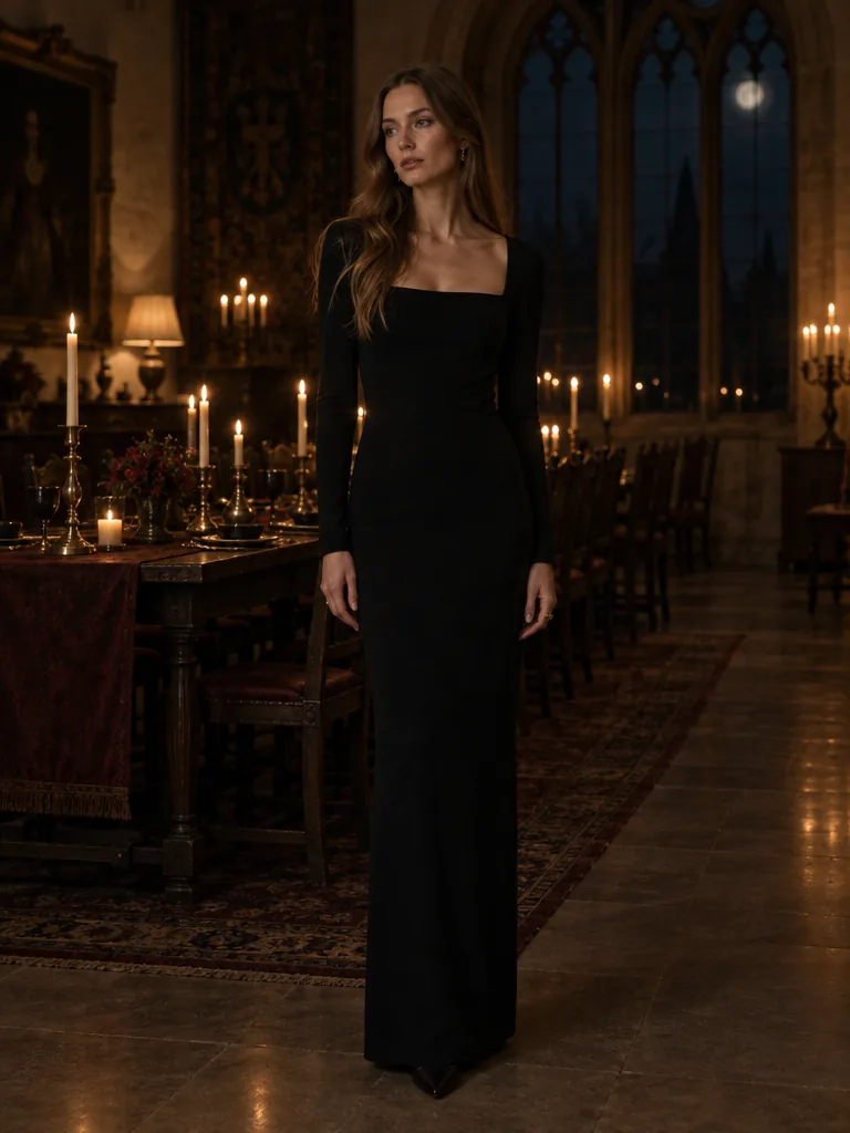 Nocturne Column Dress, worn