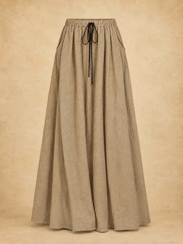 Parchment Drawstring Maxi, front view