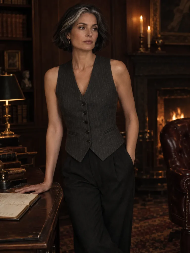 Scribe Pinstripe Waistcoat, worn