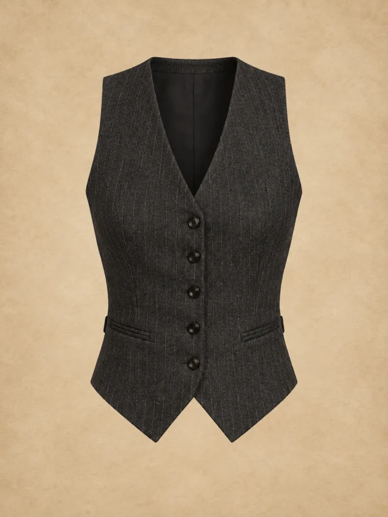 Scribe Pinstripe Waistcoat, front view