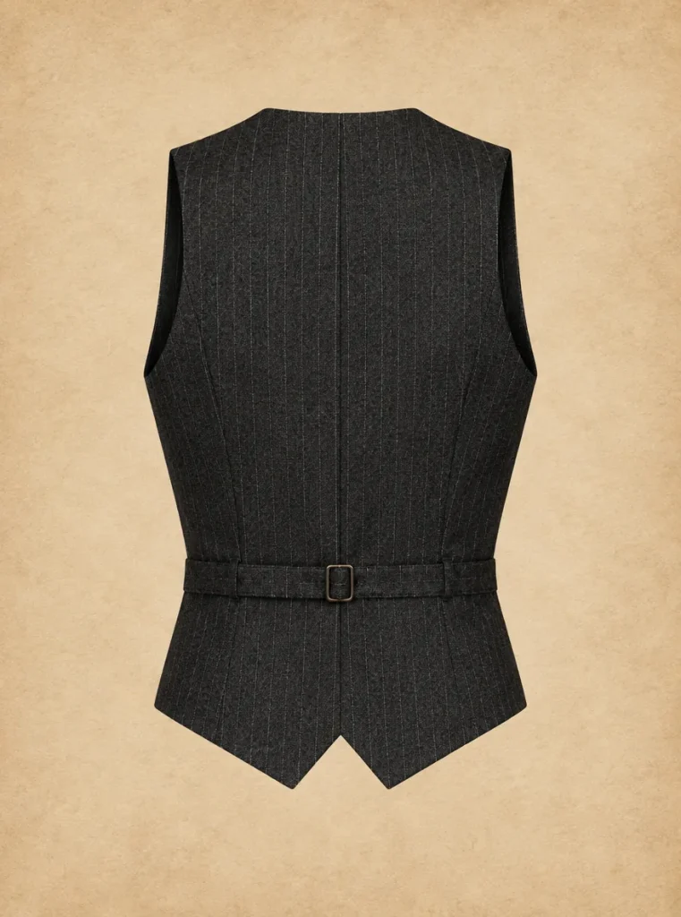 Scribe Pinstripe Waistcoat, back view