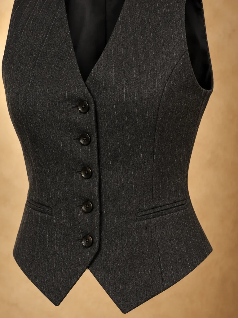 Scribe Pinstripe Waistcoat, detail