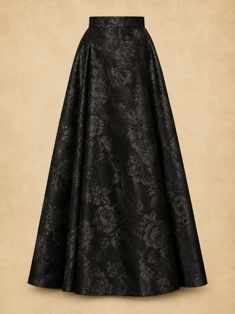 Twilight Jacquard A-Line Skirt, front view