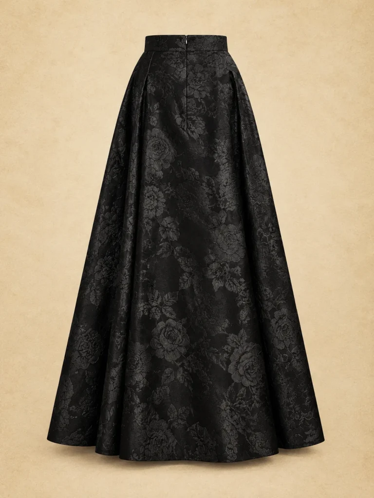 Twilight Jacquard A-Line Skirt, back view