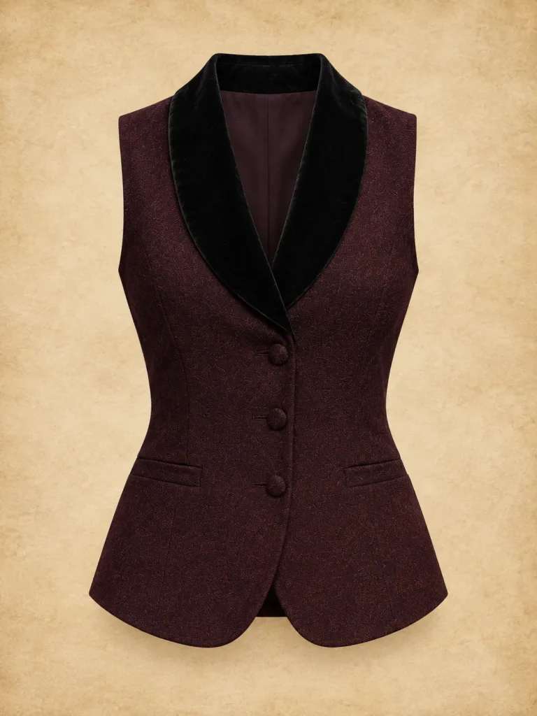 Velvet Collar Vest, front view