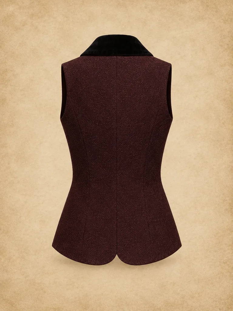 Velvet Collar Vest, back view