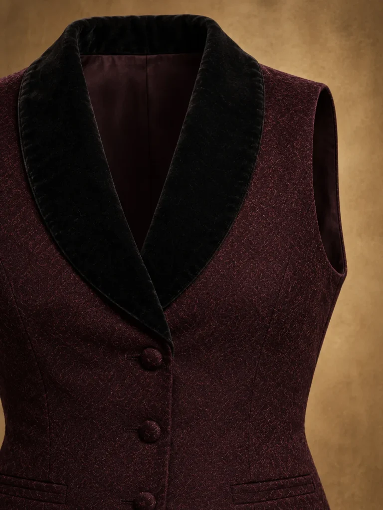 Velvet Collar Vest, detail